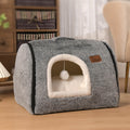 cat Bed cave-cat beds for Indoor CatsSoft and Comfortable Cute cat Bed，cat Housewith Removable Washable Cushioned PillowEnclosed cat BedKitty cat hut、HideawaySmall large Dog Tent (Dark Grey)