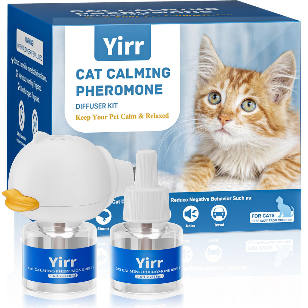 Yirr Cat Calming Diffuser Therapet MD Cat Diffuser Cat pheromone Plug In Cat Diffuser Calming Multicat Relaxing Pheromone for Cat Relief Stress Anxiety Fighting Scratching 1Diffuser 2Refill(48ml)