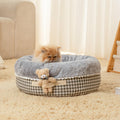 Jiupety Calming Donut Cat Bed for Indoor Cats Washable & Warm Puppy Bed Cute Cat Bed and Kitten Bed Princess Cat Bed with Anti-Slip Bottom Gray 20"×20" Fit 12lbs