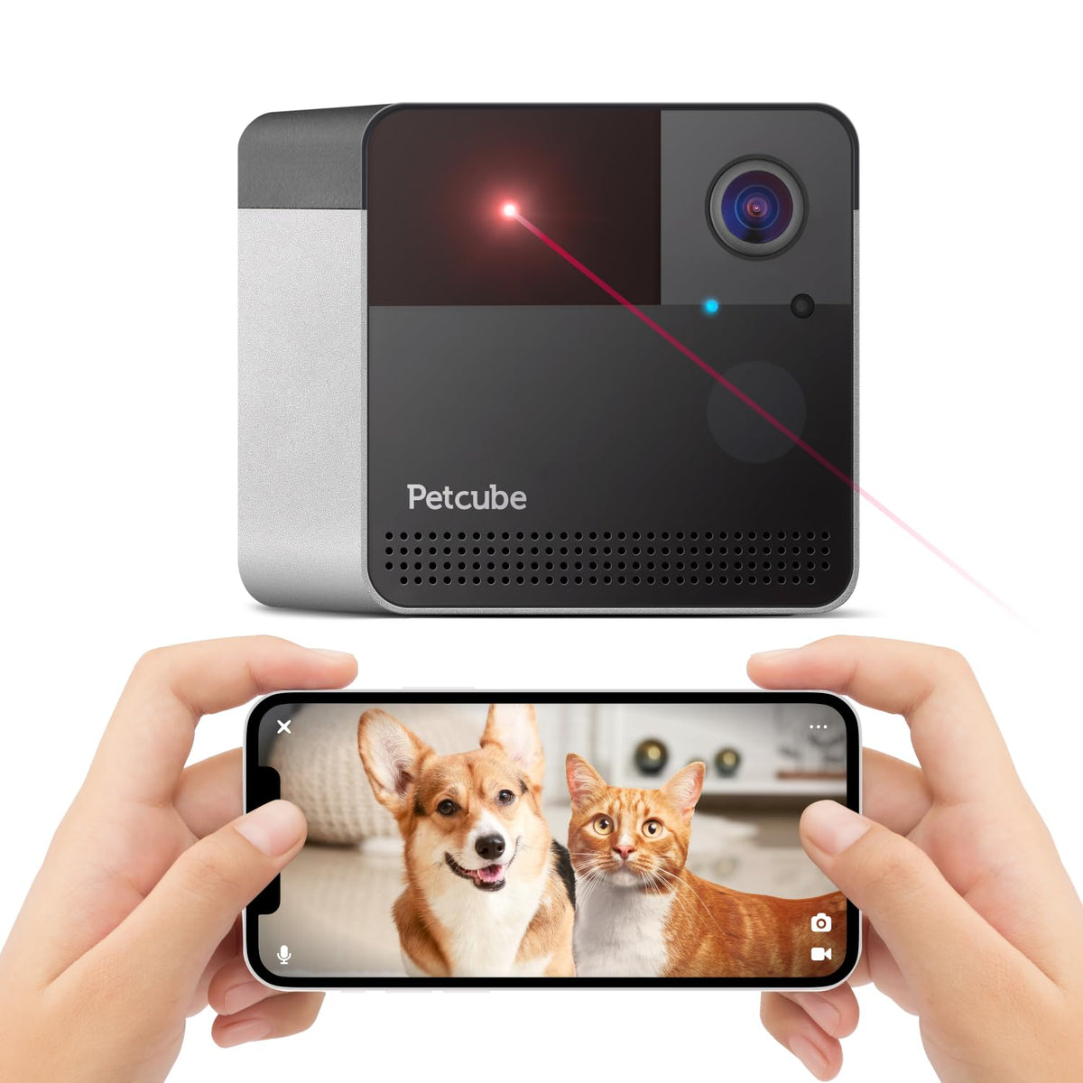 Petcube Play 2 Wi-Fi Pet Camera with Laser Toy for Cats & Dogs 1080P HD Video 160° Full-Room View 2-Way Audio Sound/Motion Alerts Night Vision Pet Monitoring App