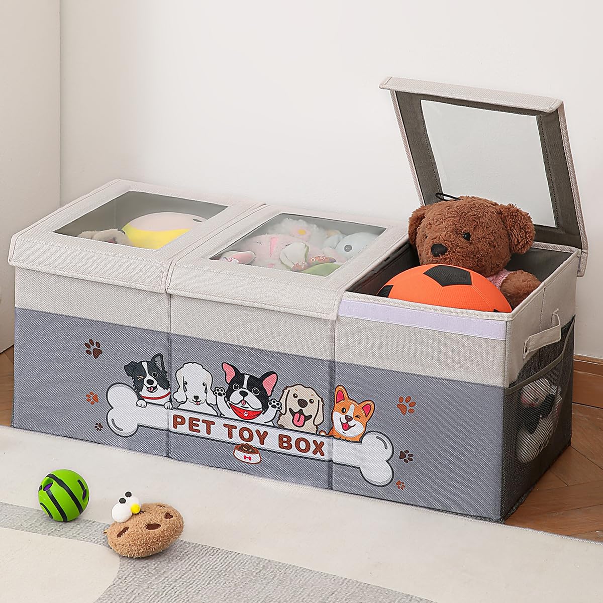 ClearView Dustproof Dog Toy Organizer