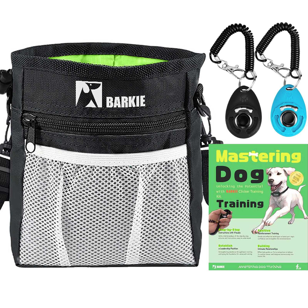 BARKIE Dog Training Set: Treat Pouch & Clickers (Black)