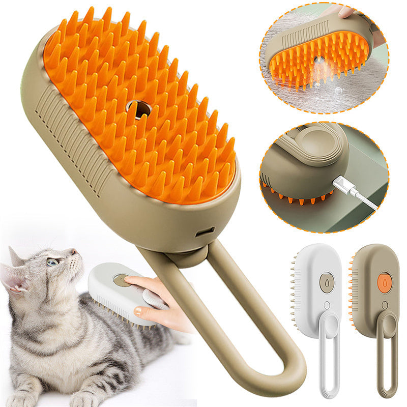 3-in-1 Steamy Pet Grooming Brush