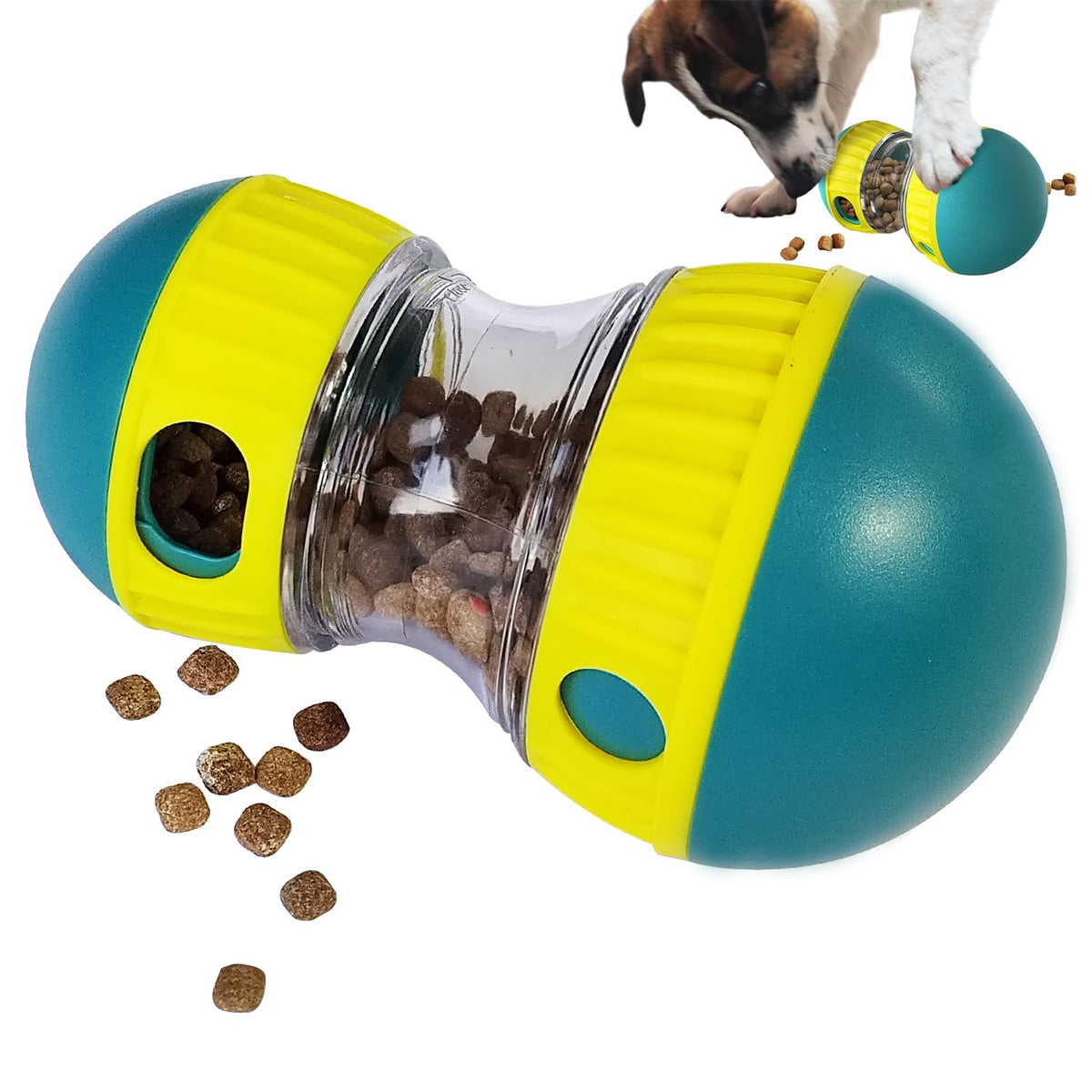 Dog Food Puzzle Toys Adjustable Dog Treat Dispensing Dog Toys Interactive Chase Slow Feeder for Boredom and Stimulating IQ Training for Small Medium Large Dogs