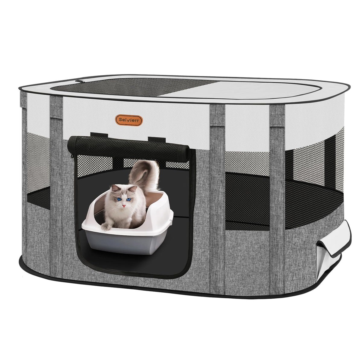Seiyierr Pet Playpen Foldable Kitten cage Puppy Play Pen Dog Playpens Puppys Pens for Indoors Travel Crate with Carrying Case Tent Outdoor Camping Use