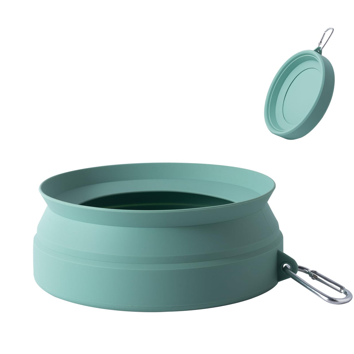 SLSON Spill Proof Dog Water Bowl for CarsCollapsible No Splash Dog Travel Bowls Integrated Molding Portable Pet Bowl for Vehicle Road Trip TruckRVSUVBoat Accessories (Morandi Green)