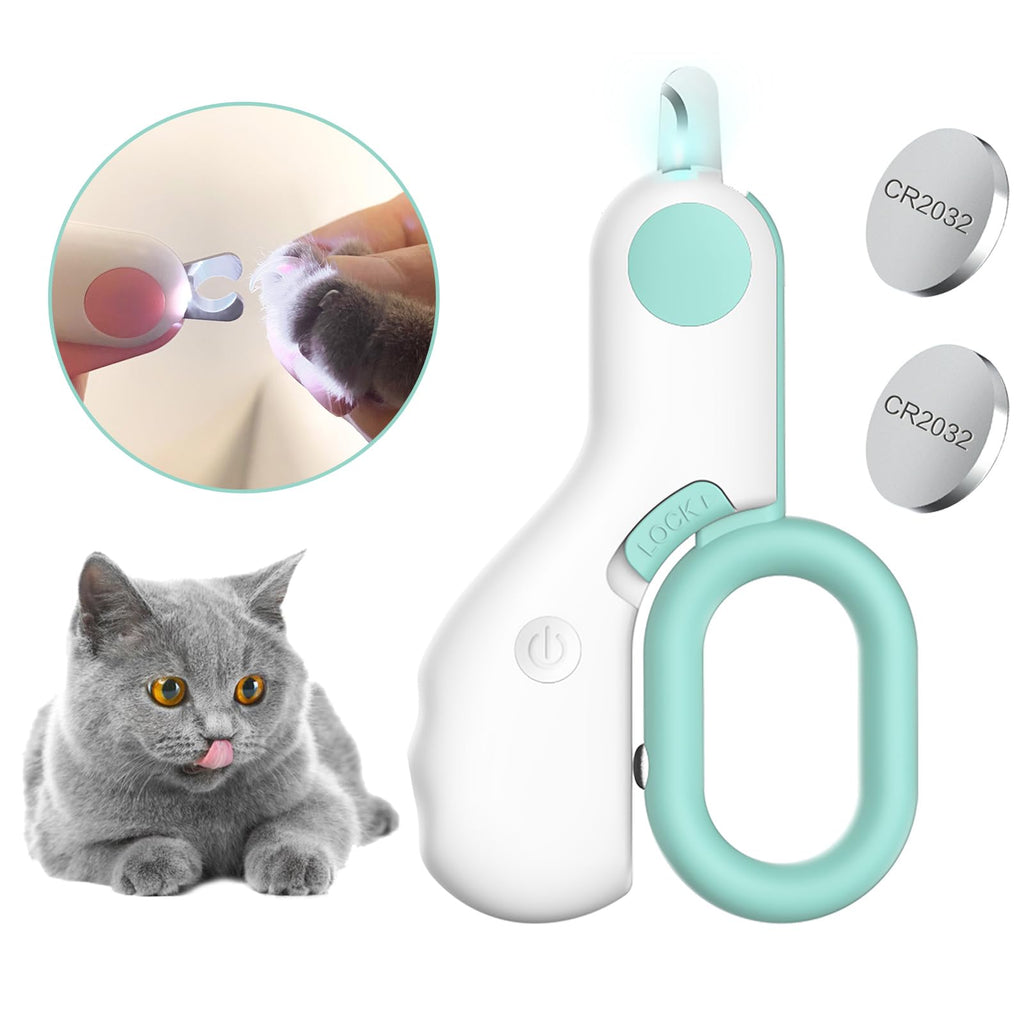 Woleigiao Pet Nail Clippers with LED Lights cat Nail Clippers for Indoor Cats Nail Trimmer Clippers for Small Dog Nail Trimmers Cats Rabbits Nail Clippers Bird Kittens (Blue)